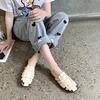 Spring and Summer New British Style Woven with Bag Head Half Drag Lazy Slippers Flat Shoes Sandals