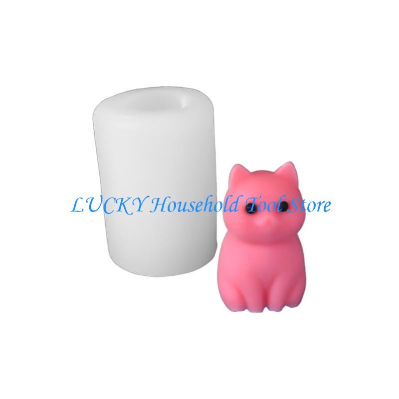 J0MC Cats Shaped Molds for Candle Soap Office Desk Decorations, Cats Shaped Silicones Molds
