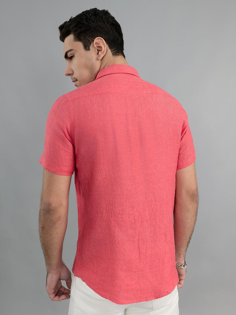 MONTE CARLO Mens Regular Fit Solid Half Sleeve Shirt