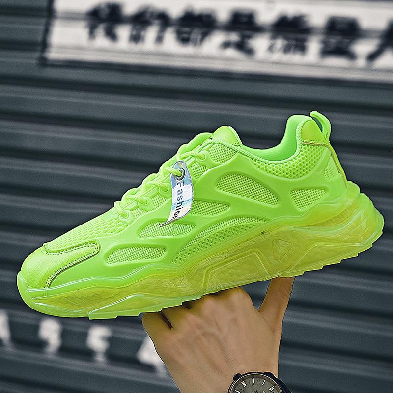

Новая летняя дышащая мужская обувь, подошва-желе, деревенская мужская универсальная уличная обувь для отдыха и спорта, сетчатая спортивная обувь 44 флуоресцентный зеленый