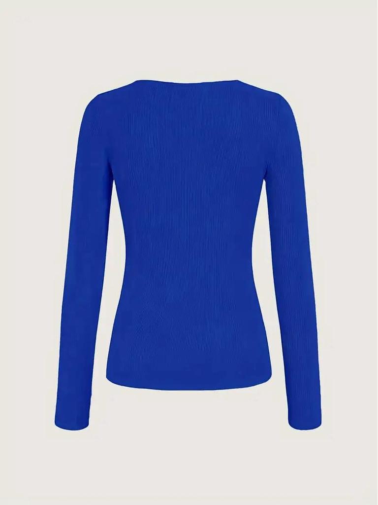 Elegant V-Neck Long-Sleeve Chain Women's Autumn/Winter Casual Top