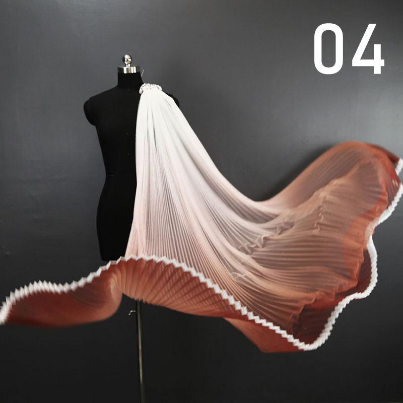 Gradient Plissee Mesh Stoff Akkordeon Plissee Stoff Für DIY Kleid Bühne Kostüm Hanfu Mode Hintergrund Decor Designer Stoff
