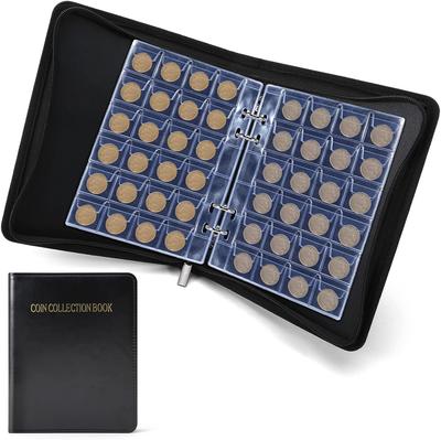 PAKESI Coin File Coin Album, Holds 480 Coins, 3x3cm Pockets, for Commemorative Coins/Antique Coins/Coin Collections