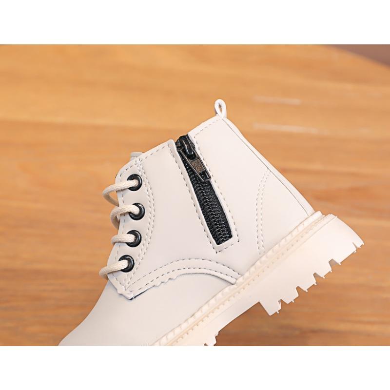 Spring/Autumn New Arrivals Kids' Shoes, Children's Boots & Martin Boots, Boys' Leather Versatile Short Boots, Black Lace-Up.