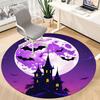 1pc Moon HauntedHouse Office Round Area Rug, Under Office Chairs Bedroom Living Room Home Decor, Room Deco, Available in Various Sizes 140