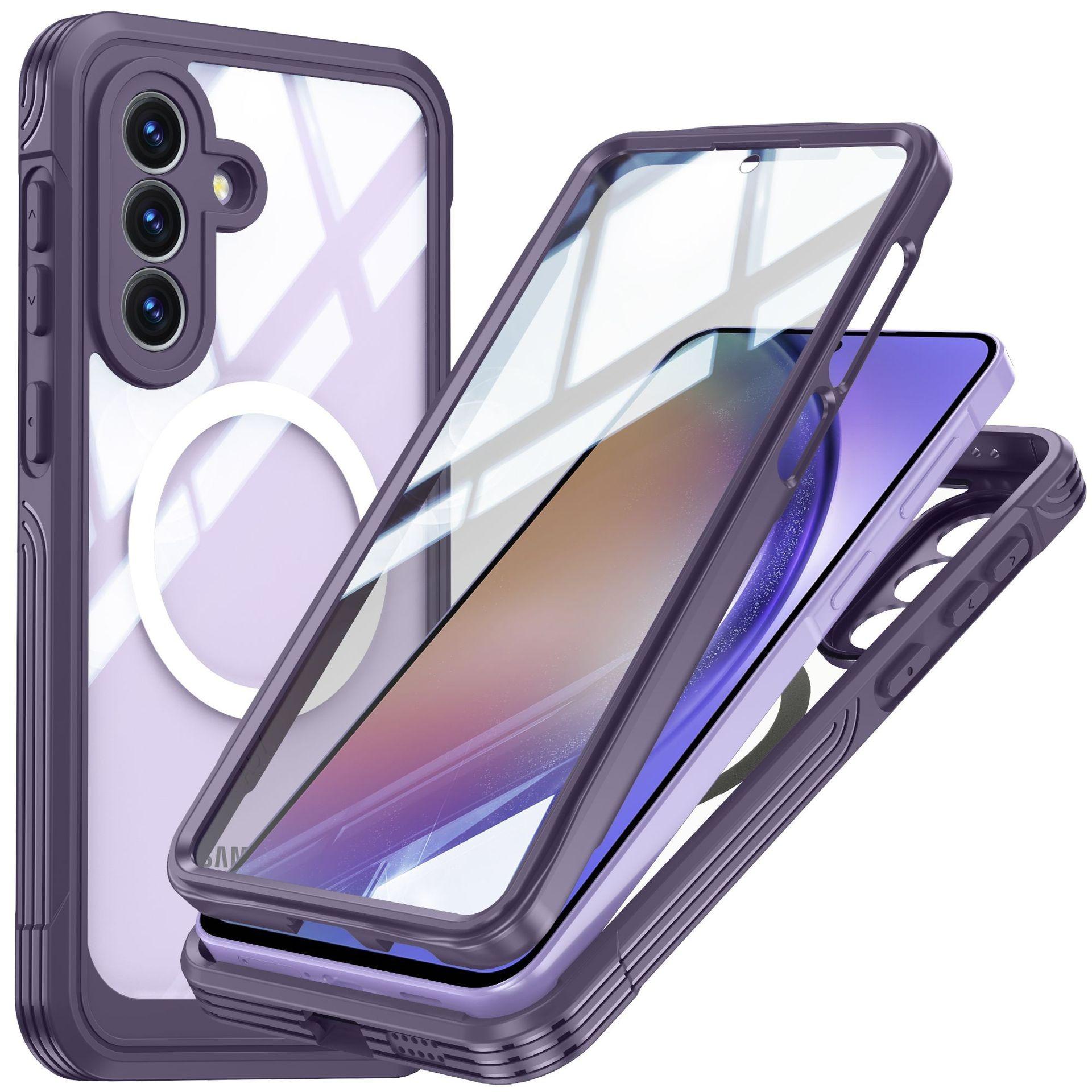 

Rugged MagSafe Phone Case for Samsung Galaxy A57 5G Full-Body Shockproof Cover with Screen Protector for Samsung Galaxy A57 фіолетовий