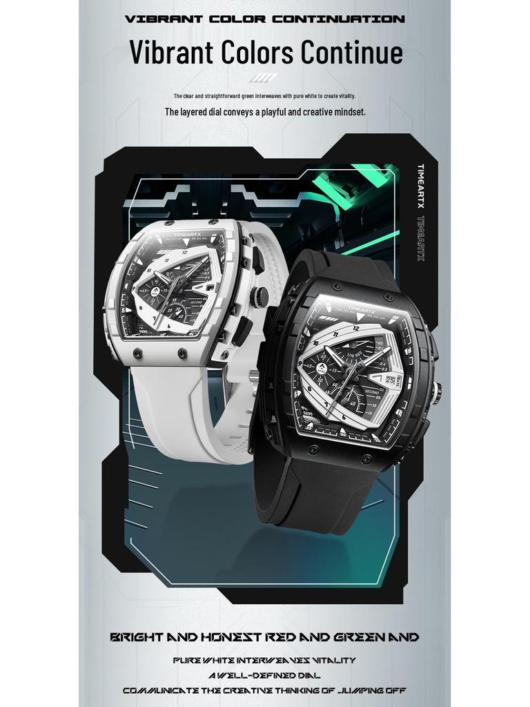 TIMEARTX Herren Outdoor Sport Leuchtende Wasserdichte Quarz Uhr