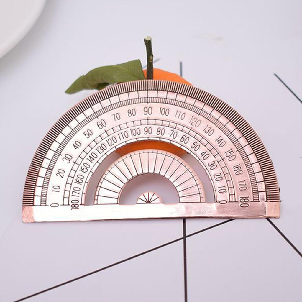 1pcs Creative Metal Angle Measuring Tool Vintage Copper Ruler Precision Protractor Stationery School Supplies For Students