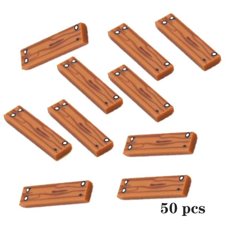 Non-Toxic 50Pcs Moc Tile Smooth Printed 1X4 Size 1*4 Assemble Particles 2431 Wood Grain Pattern Traffic Warning Bricks Diy Toy For Kids