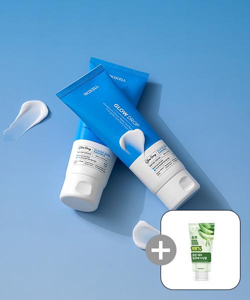 Ricocell Glacier Aqua Radiance Moisture Cream Set + Jeju Aloe Soothing Gel 150ml