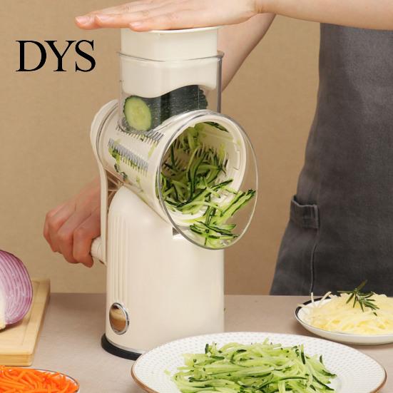 Stainless Steel Vegetable Slicer Manual Shredder, with Stable Suction Cup Base Design, 5 Removable Chopper Replaceable Blades Kitchen Chopper,