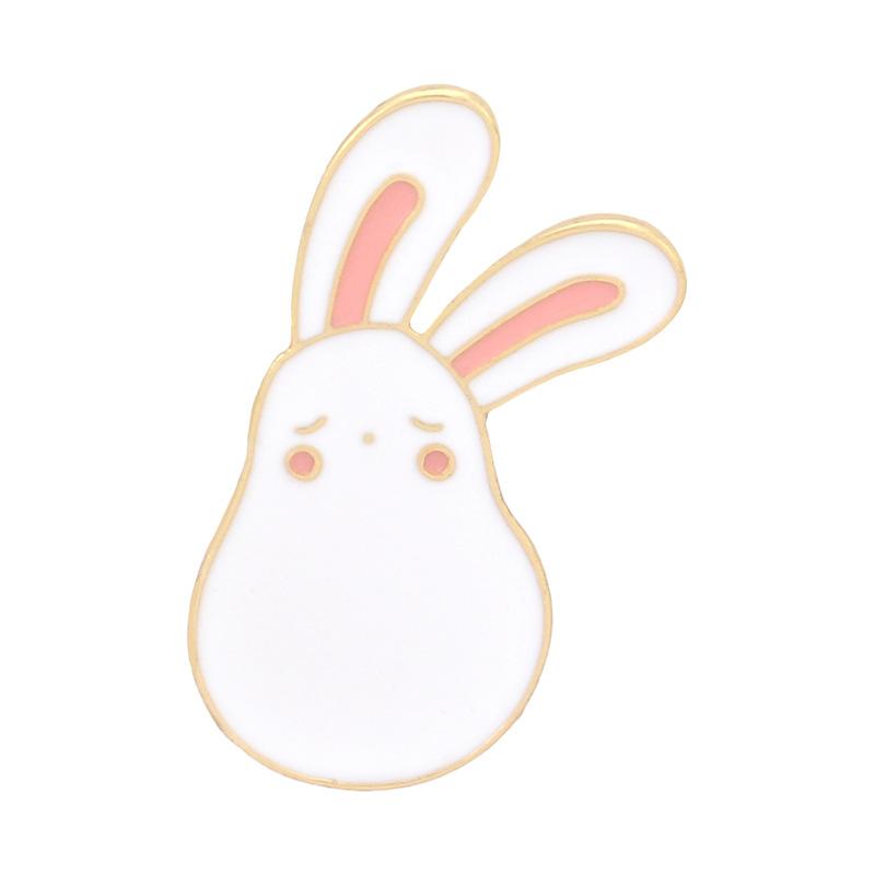 Women Cartoon Rabbit And Carrot Shaped Enamel Brooches Girls Funny Bunny Food Shaped Golden Pins