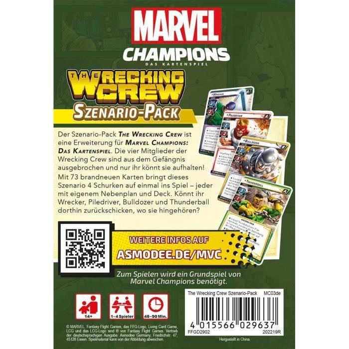 Extension marvel champions the card game - the wrecking crew - fantasy flight games - jeu de cartes - 73 cartes