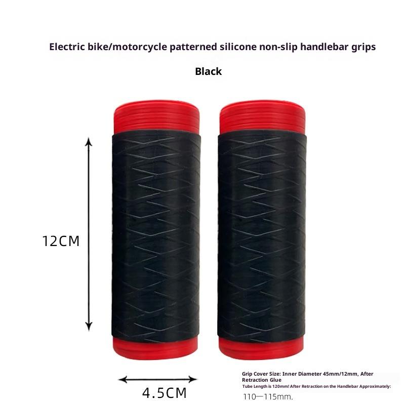 1 Coppia Coprimanubrio in Silicone per Moto Universale Autoretraente Antiscivolo Anti Vibrazione Manopole Moto Copri Manopole