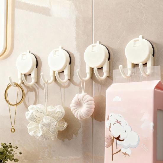 Heavy Duty Suction Cup Hook with Push-to-Lock Vacuum Seal for Bathroom Kitchen Balcony No Drill No Nails Removable Wall Hanger Strong Load 10-15 Lbs