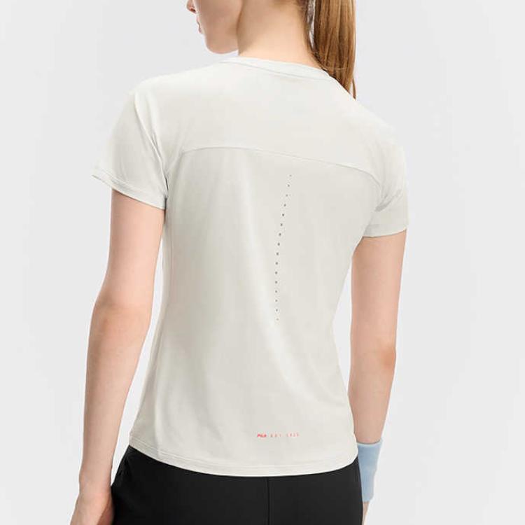 FILA Fitness Comfortable Versatile Short Sleeve College Style Round Neck T-Shirt Women Tops White A11W441103F-WT