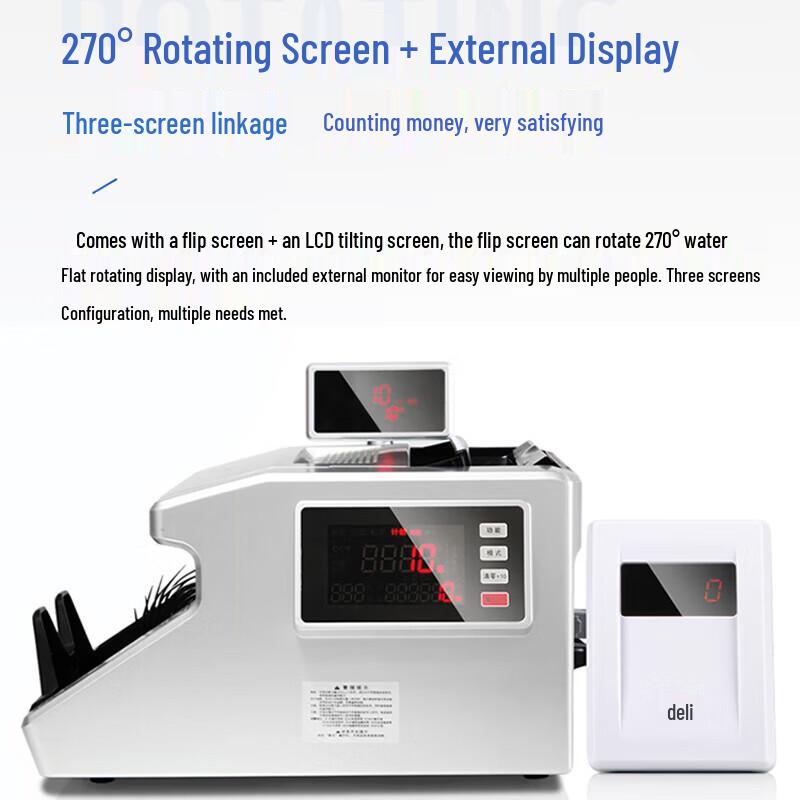 Deli Money Counter with Counterfeit Detection CN Plug (adapter Included)