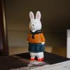 Handmade Princess Rabbit Wooden Carving Mini Statue Cute Cartoon Office Desk Decor Gift for Women
