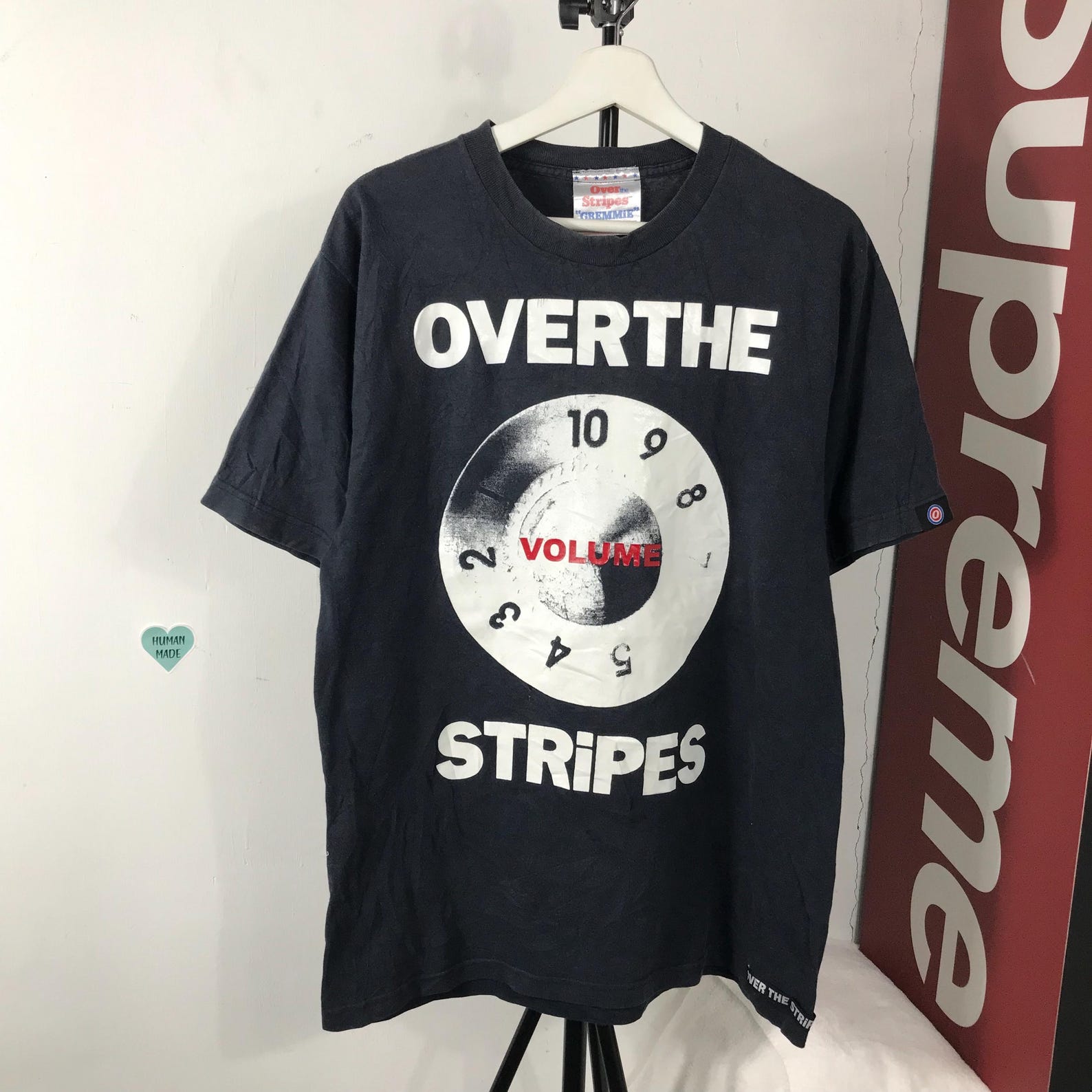 vintage artwork Over the Stripes timex photog time important /Left over tee /Photofolio/Graphictee/Fotofolio Edition 2XL