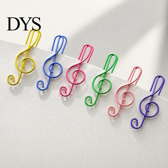 Colorful Metal Stationery Musical Note Paper Clips, Treble Clef Decorative Music Lover Fasteners, Creative Bookmarks for Office Documents School Notes