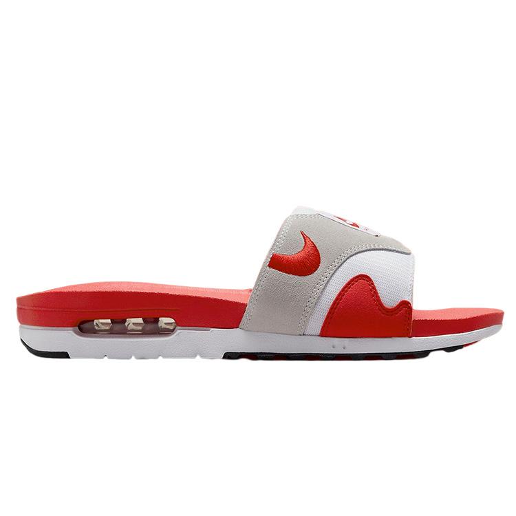 New Nike Air Max 1 Slide White University Red DH0295-103
