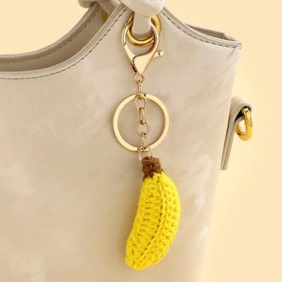 Keychain Handmade Crochet Fruit Pattern Chain Bags Backpack Charm Key Ornaments Jewelry Making Accessory
