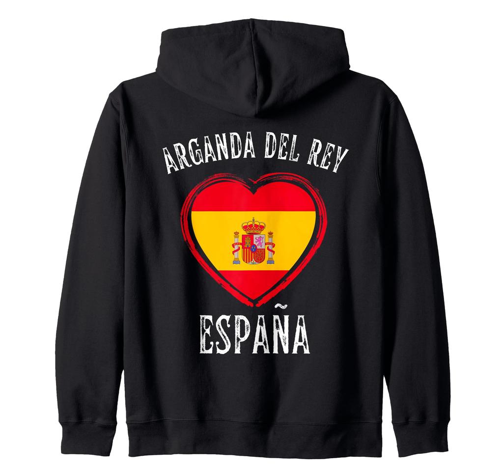 España Flag Heart Arganda Del Rey City Zip Hoodie