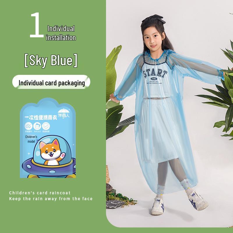 Children's Waterproof Disposable Raincoat - Portable One-Piece Cape for Hiking, Rafting, Camping, and School.