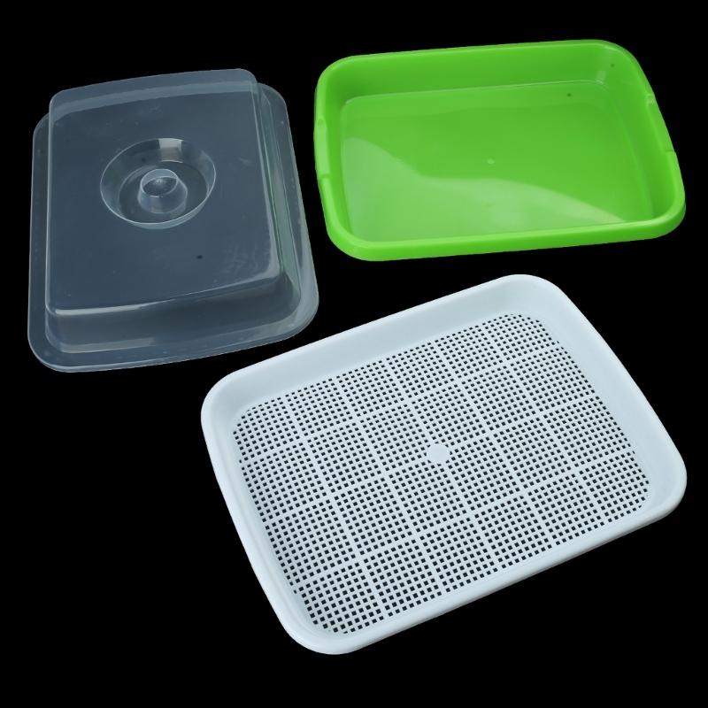 Keimschale mit Deckel Erdlose Bohnenzüchterkultur Hydroponik Anzuchtplatte Garten Keimschale Pflanzwerkzeug