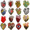Creative Cartoon Heart Embroidery Patch: Colorful Graffiti Cloth Badge for Clothing Accessories