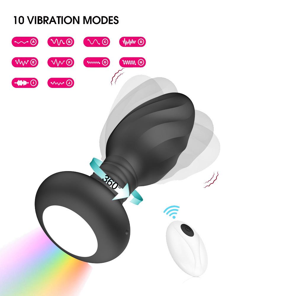 Glowing Vibrating Swing Anal Plug Massager - Torsional & Wriggling Vibrator for Backyard Delight