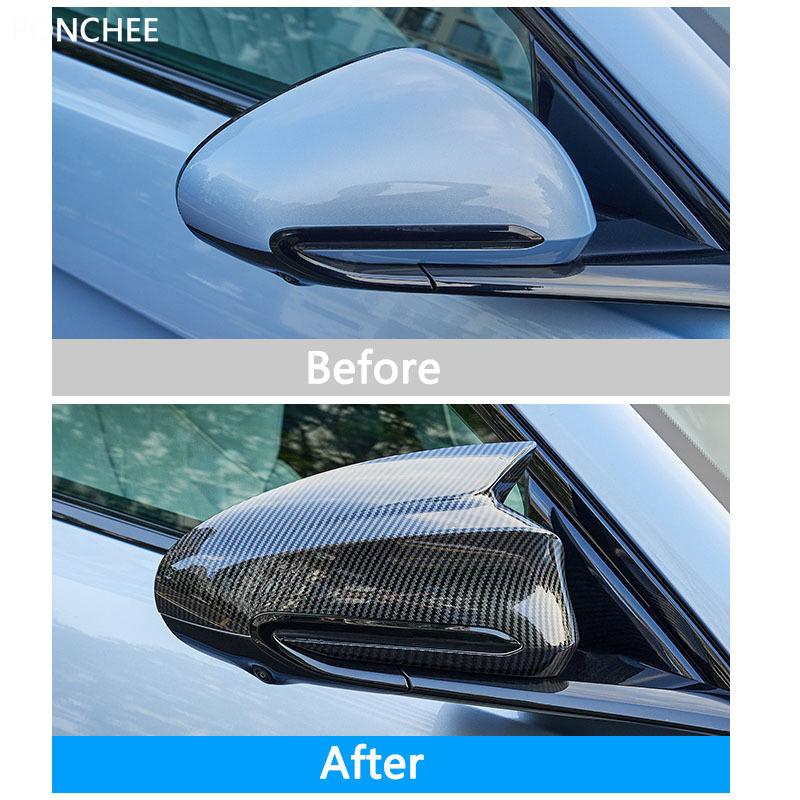 For Byd Seal Ev/Dmi 2022-2023 Horn Rearview Mirror Cover Mirror Carbon Fiber Special Change Decoration Accessories Supplies