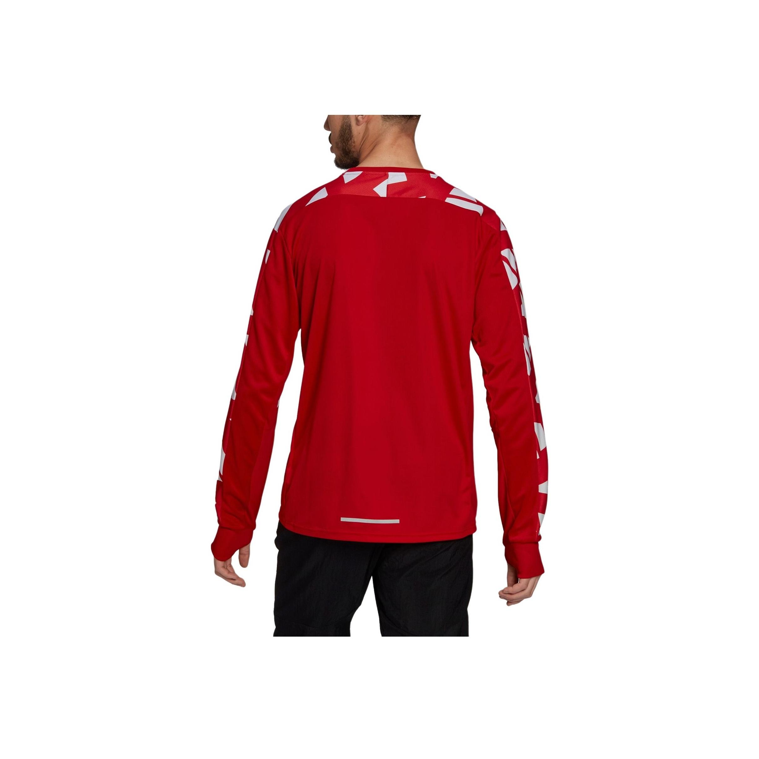 

Adidas Sweater Ready Fashion Simple Moisture Wicking Crew Neck Long Sleeve T-Shirt Men Tops Light-Crimson White GN8170 XL