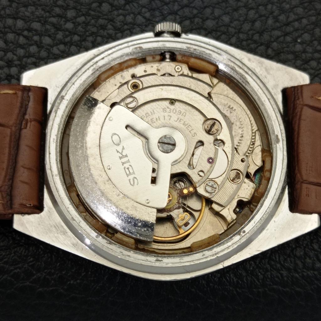 Seiko 5 AUTOMATIC 6309A JAPAN MENS VINTAGE SILVER COLOR DIAL WATCH A701557-5 R206b-a701557