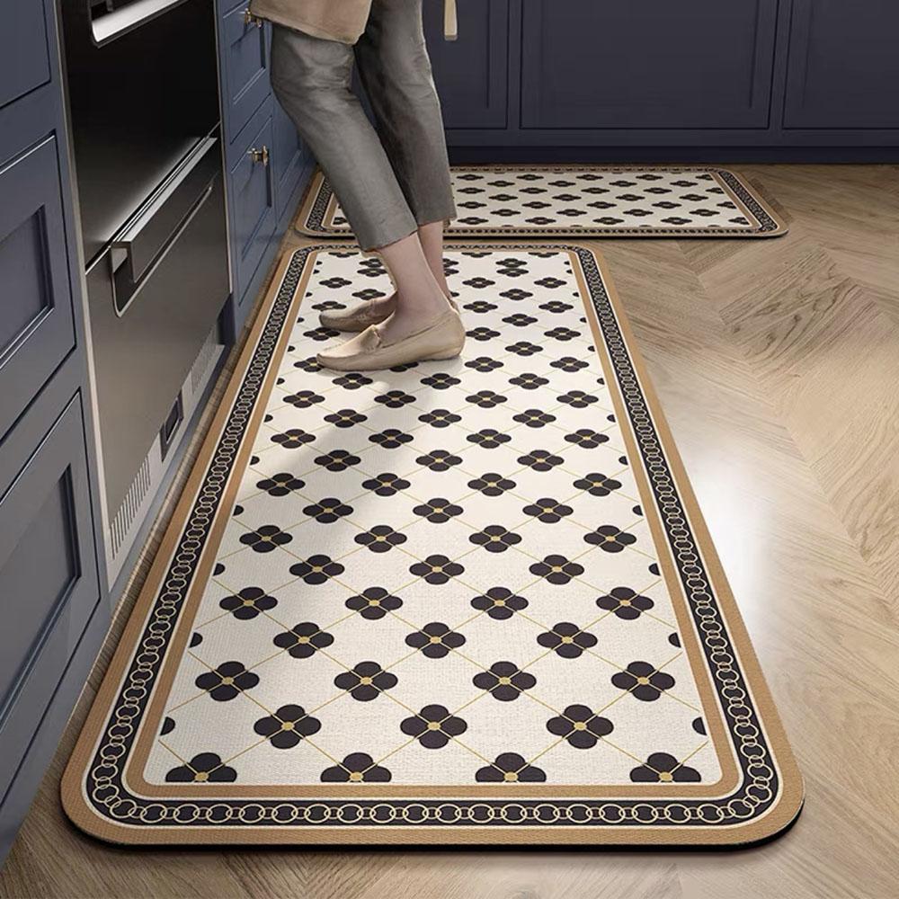 1/2PCS Kitchen Oil-Resistant Floor Mat, Bathroom Absorbent Quick-Drying Carpet, Anti-Slip Doormat For Home Decoration
