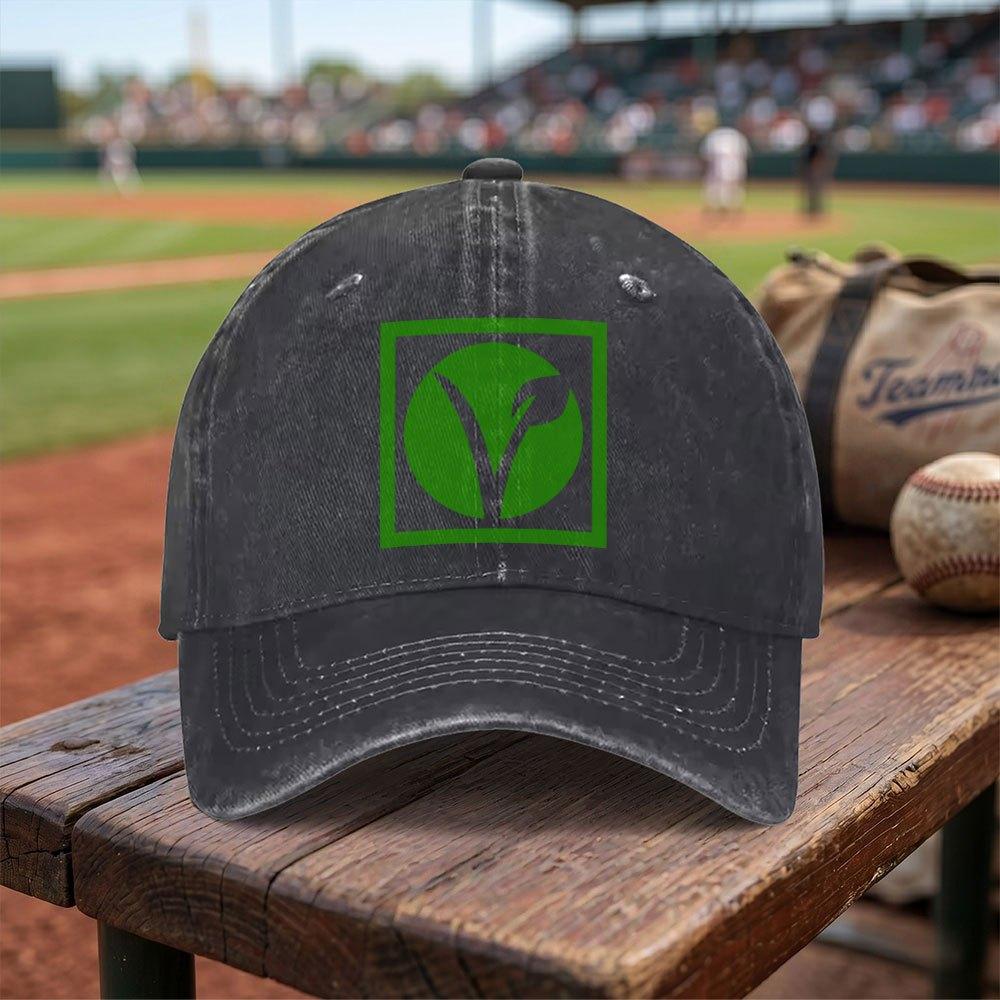 Exquisite Veganism Logo Washed Baseball Cap Adjustable Buckle Design Lightweight And Breathable AllSeason Unisex Suitable f