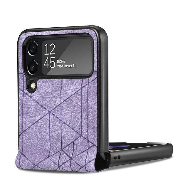 

Тонкий защитный складной кожаный чехол для Samsung Galaxy Z Flip4 5g Flip 4 Zflip4 Нескользящий защитный чехол Funda for Samsung Z Flip 4 фиолетовый