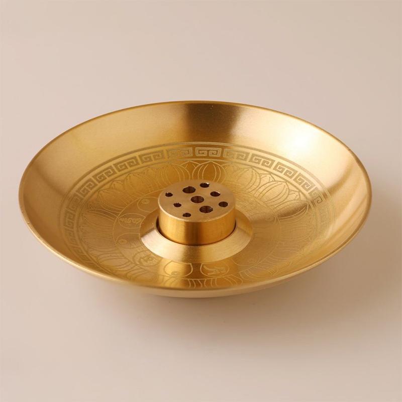 Round Incense Burner 9 Hole Incense Holder Incense Stick Plate Tray Palo Santo Holder Sage Holder For Mediation Yoga Ritual