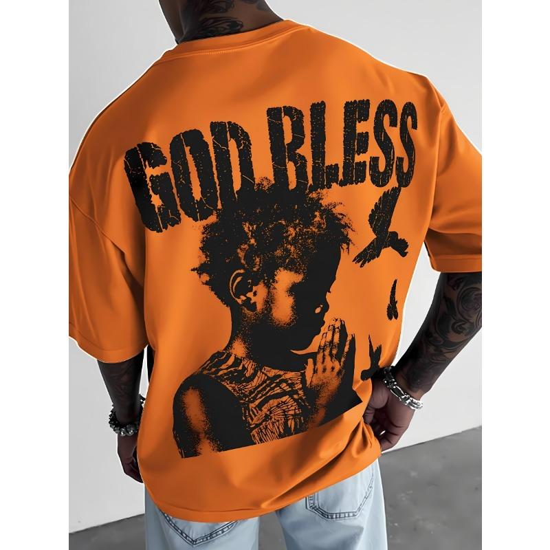 The new men's T-shirt for the summer of 2025 features a casual fashionable comfortable and breathable 3D letter pattern print