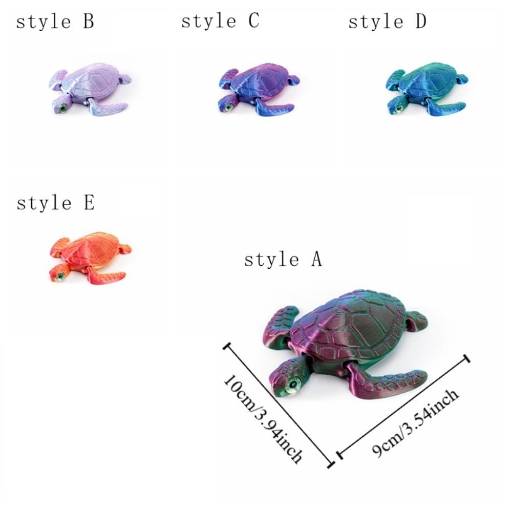 Cartoon 3D Printed Turtle Model Movable Sea Turtle Model Animal Figures  Creative Collection