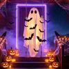 Einfach zu installierende Feiertagsdekoration Halloween Große hängende Schaukel Geist Dekoration, Leuchtend gruselige schwingende atmungsaktive Polyester mit 3D-Fledermäusen für Veranda,
