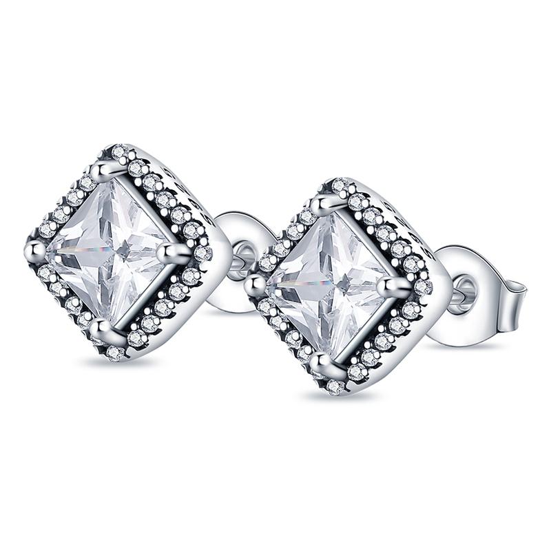 Summer New 100% 925 Sterling Silver Earrings Heart and Shell Earrings Women Jewelry DIY Fine Jewelry Birthday Gifts