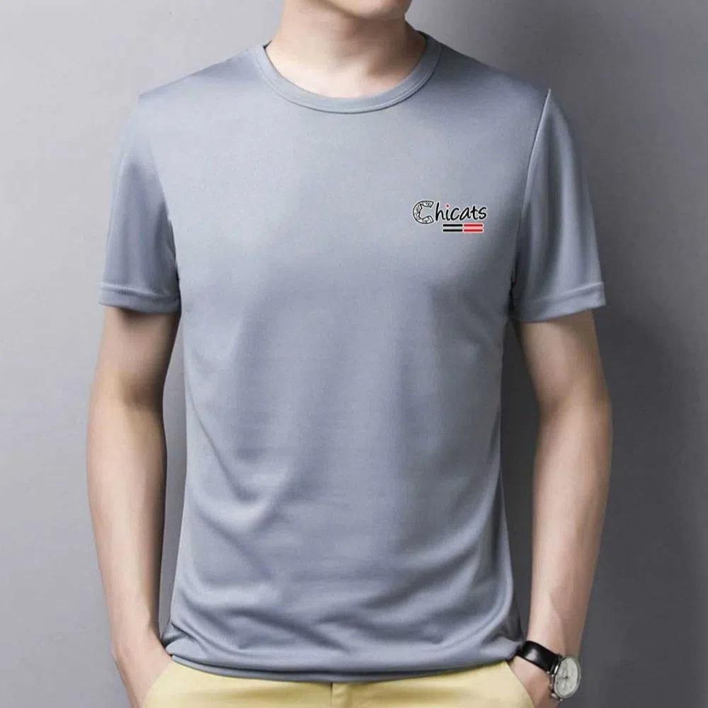 Quick Dry Ice Silk T Shirts Breathable Men s Sport T-shirt Casual Short Sleeve Sportswear  Summer XXL чёрный