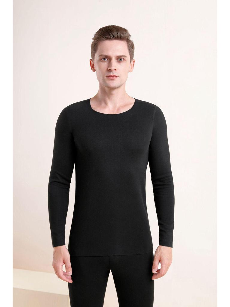 Men's Thickened Wool Silk Thermal Underwear Set for Autumn and Winter
