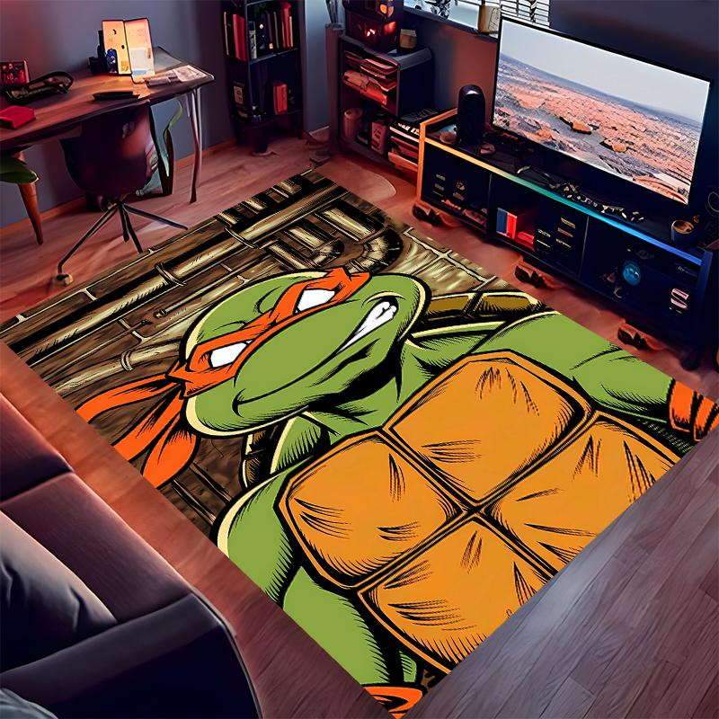 1pc Teenage Mutant Ninja Turtles Print Area Rug - Soft,Washable Non-Slip Indoor Mat for Office Chairs,Living Room,Home Office Decorative Rug