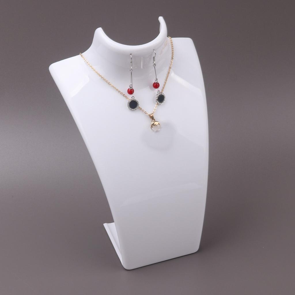 6PS Plastic Mannequin Necklace Display Bust Stand Holder Jewellry Mannequin Bust Rack for Necklaces Pendant Earrings Display