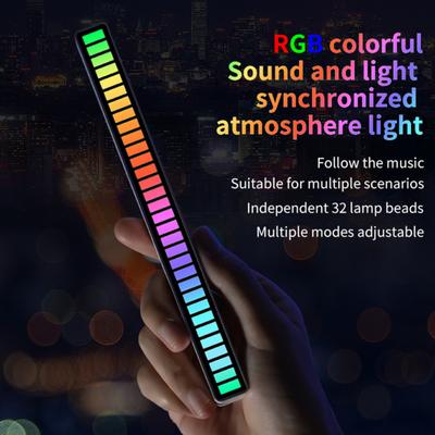 RGB Lamp Music Rhythm Pickup Light Multiple Modes 5 Speeds Battery Operated Desktop Sound Control Lamp Ambient