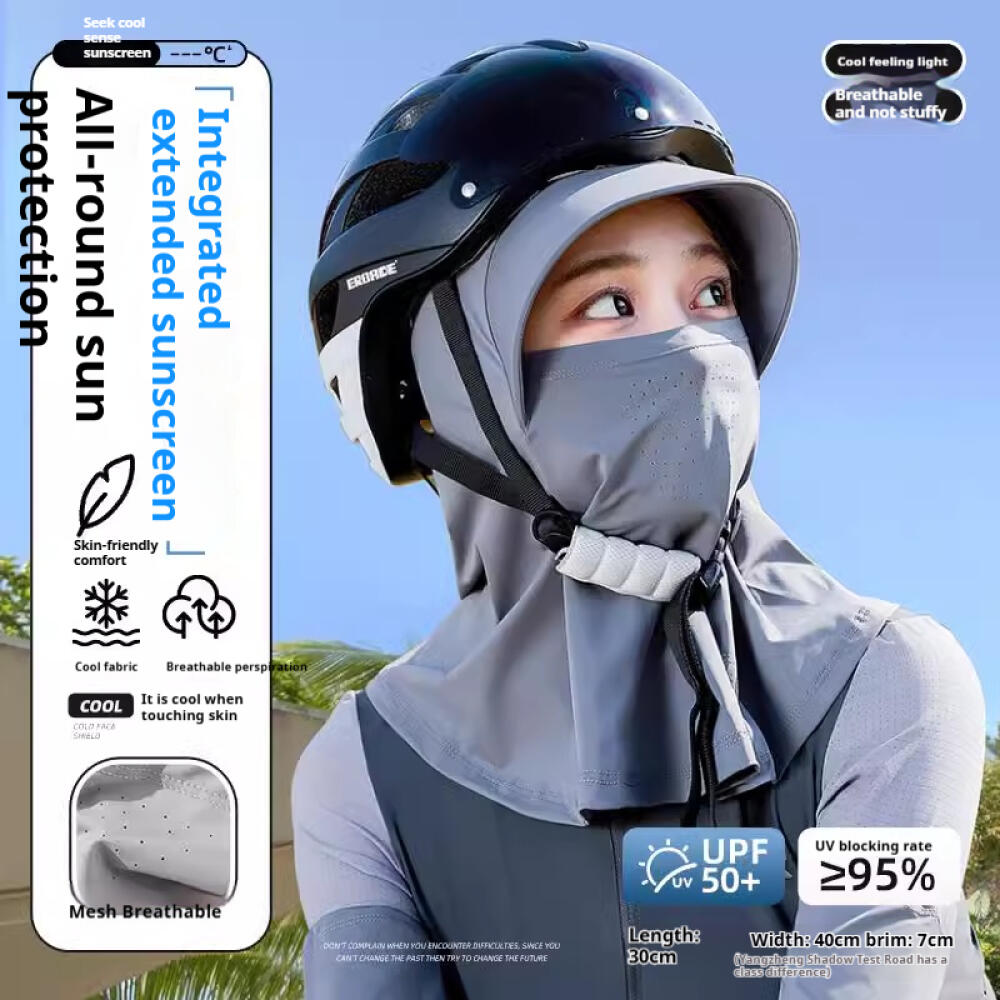 New Summer Women's Ice Silk Cycling Sun Hat, Quick-Dry Lightweight UV Protection Design, For Outdoor Cycling Face Sun Shield