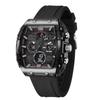 8109 New Men's Square Dual Display Sport Watch - 50M Waterproof Luminous Alarm Chrono Dual Time Multi-Color Silicone Strap