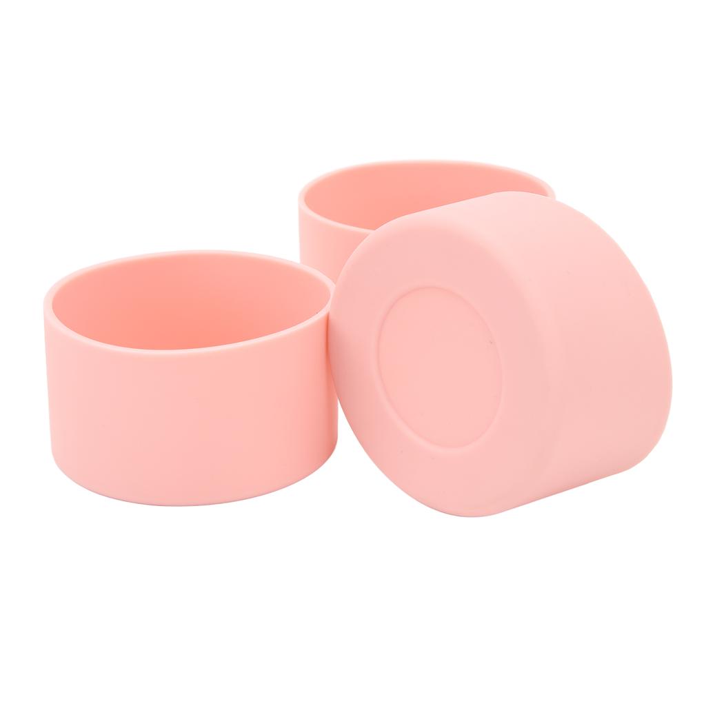 3pcs Protective Silicone Boot Slip Proof High Temperature Resistant Water Bottle Bottom Sleeve Pink
